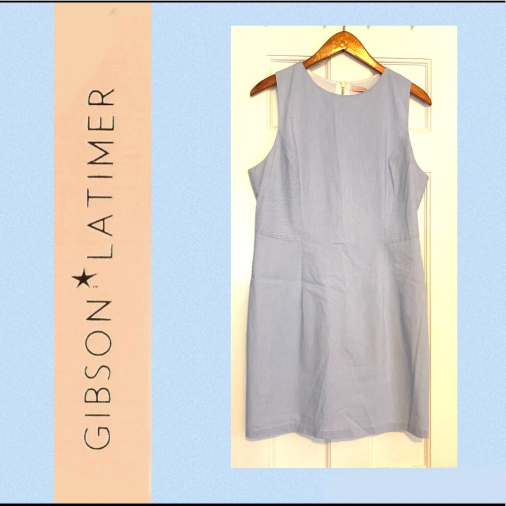 Gibson Latimer Blue & White Stripe Sheath Dress